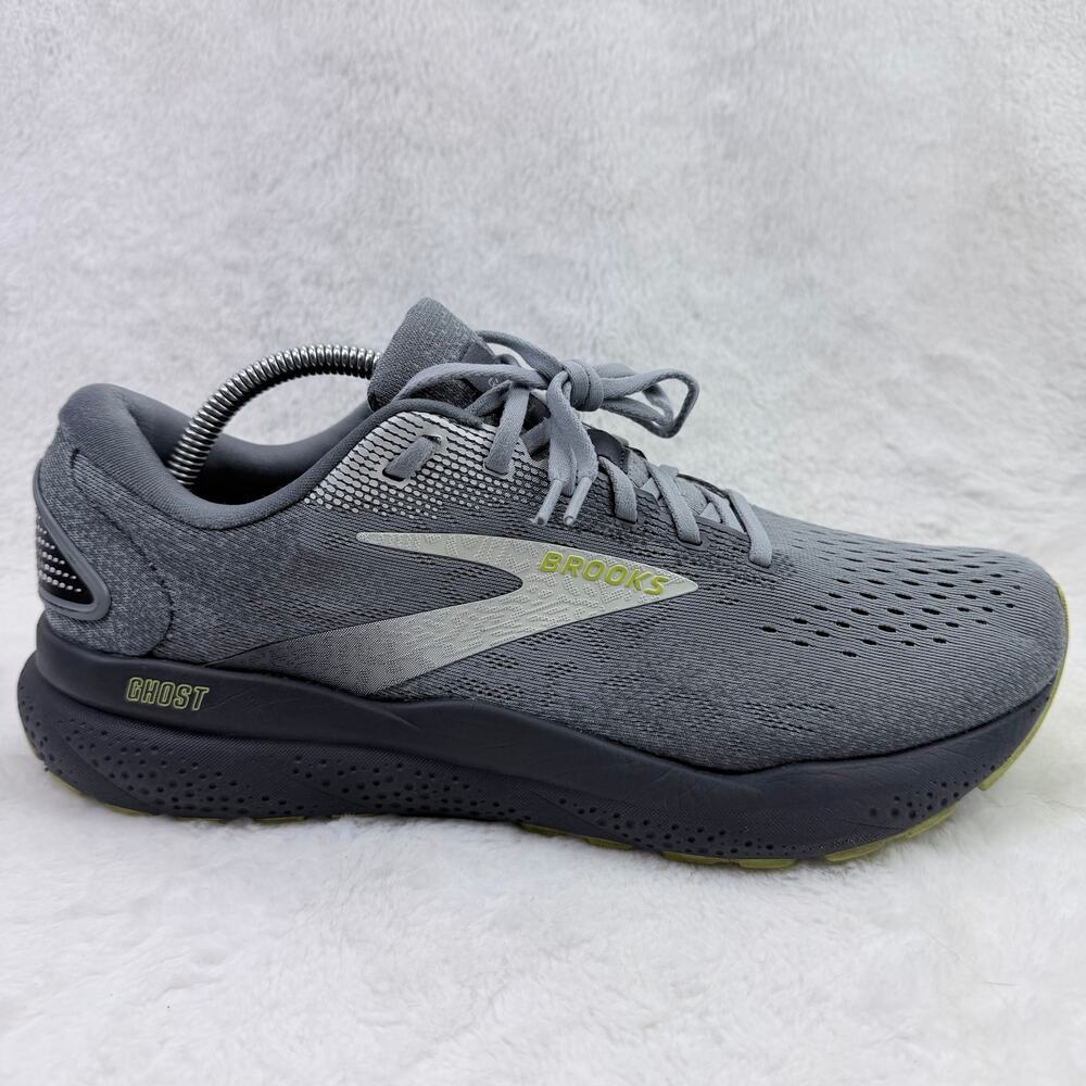 Brooks Ghost 16 Mens Running Shoes Gray Lime Size 10.5 D 1104181D040 Road